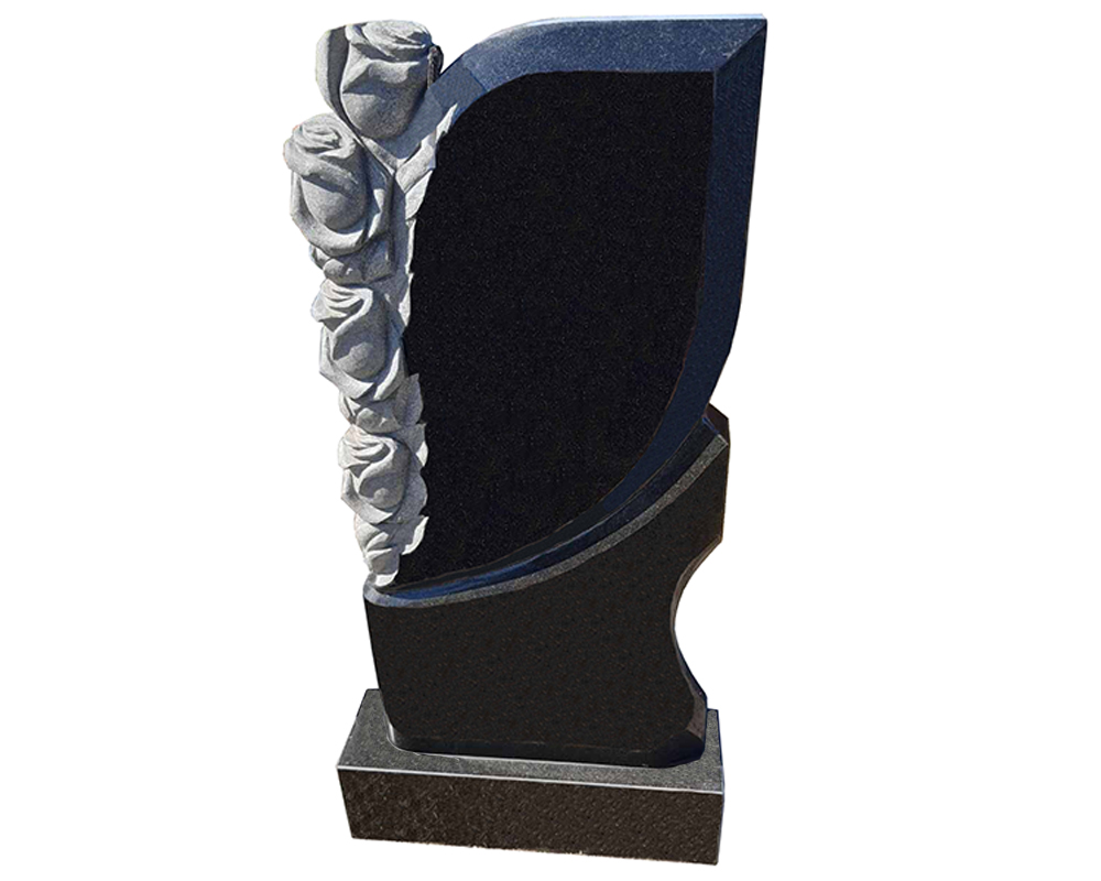 Одинарный памятник Тесанные розы №1
